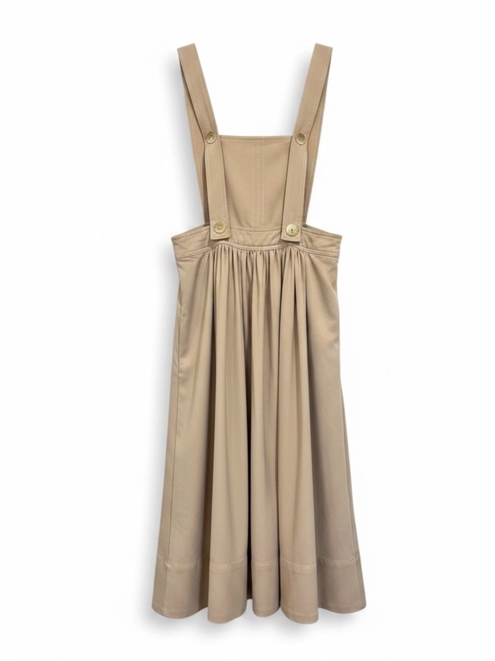 Anne Chen Tan Midi Pinafore Dress Size Medium